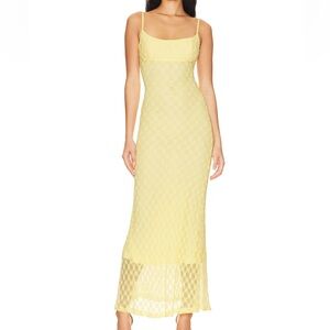 Bardot Yellow Lace Maxi Dress